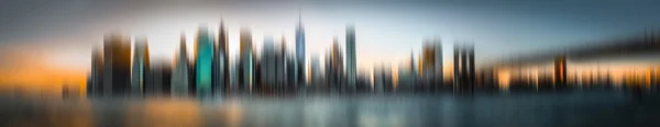 Abstract blurred Manhattan skyline panorama