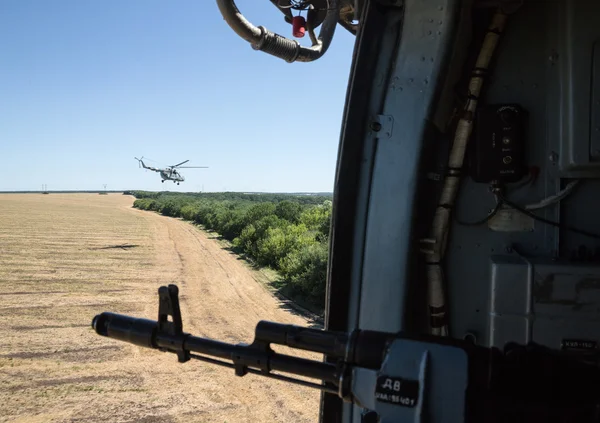 Ukrainian army helicopter patrols area of antiterrorist operatio