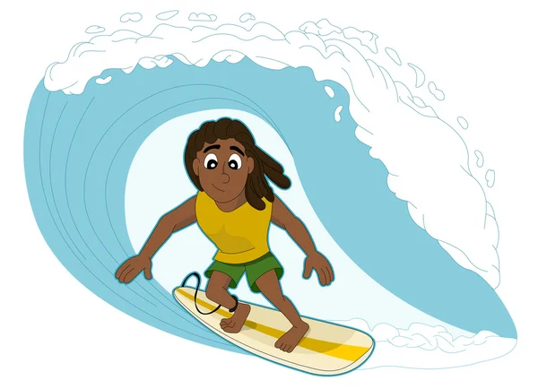 Surfing man cartoon
