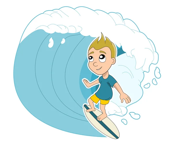 Surfing boy cartoon