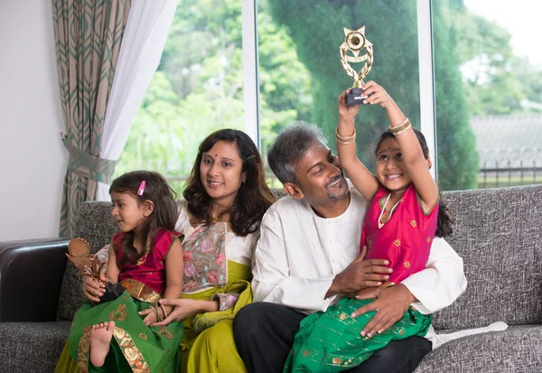 Indian family celebrating