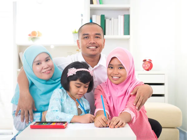 Malay family learning together