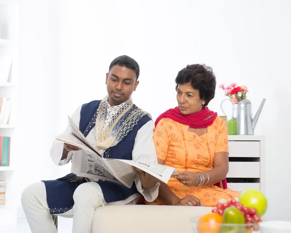 Indian woman with son