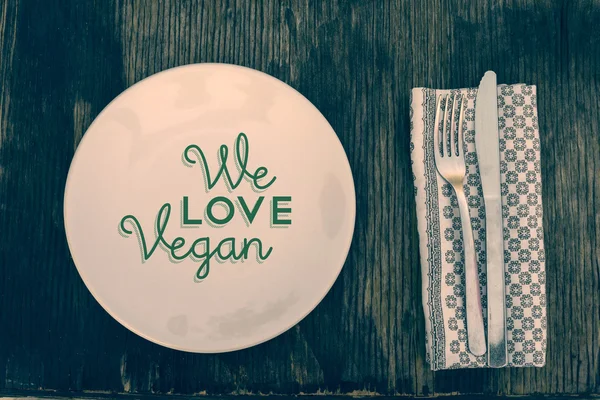 Vegan lifestyle table and kitchen tools top view