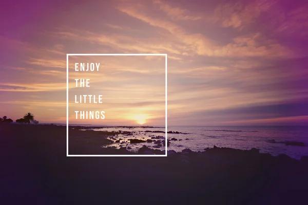 Enjoy little things quote concept background