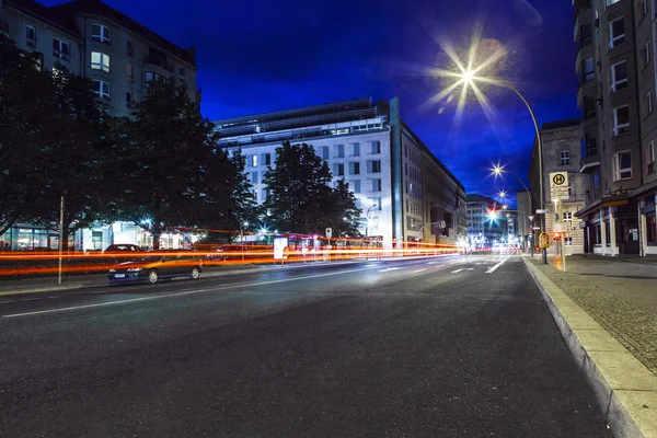City night street of Berlin, Germany