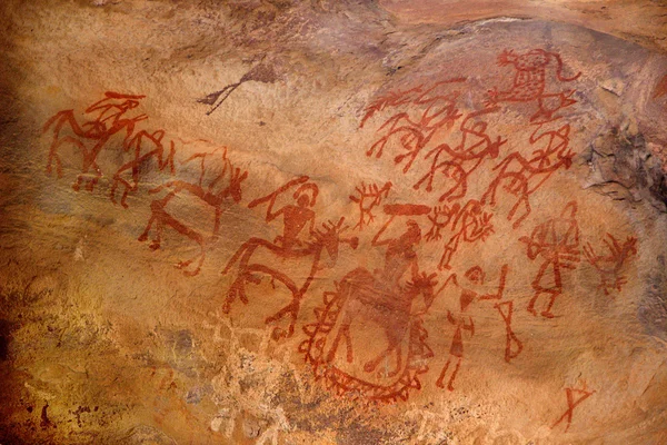 Primitive Art on Cave Wall