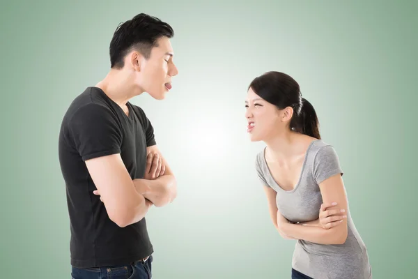Asian couple argue