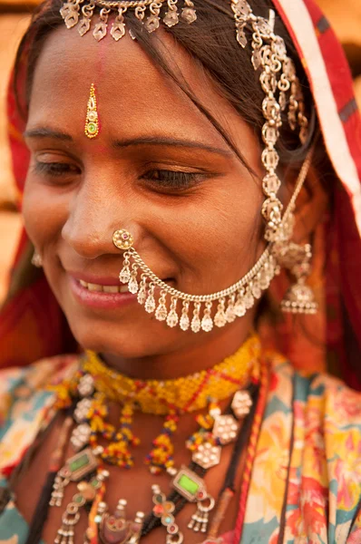 Traditional Indian woman smiling