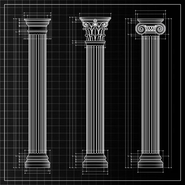 Classic columns background sketch