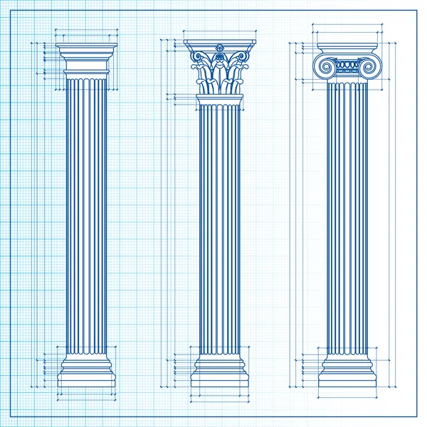 Classic columns blueprint sketch