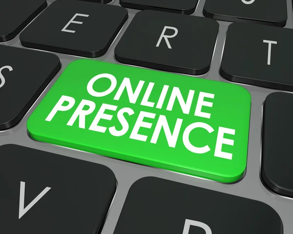 Online Presence words on a computer keyboard key