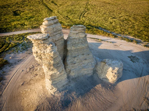 Castle Rock in Kansas prairie