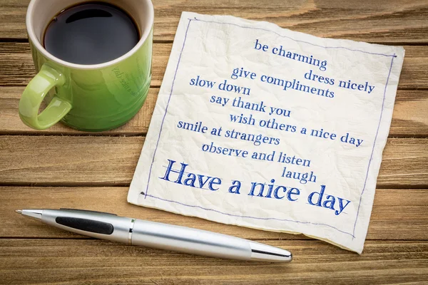 Have a nice day concept on napkin
