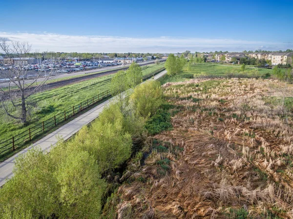 Aerial view of bike trail