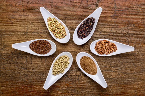 Six  healthy, gluten free grains