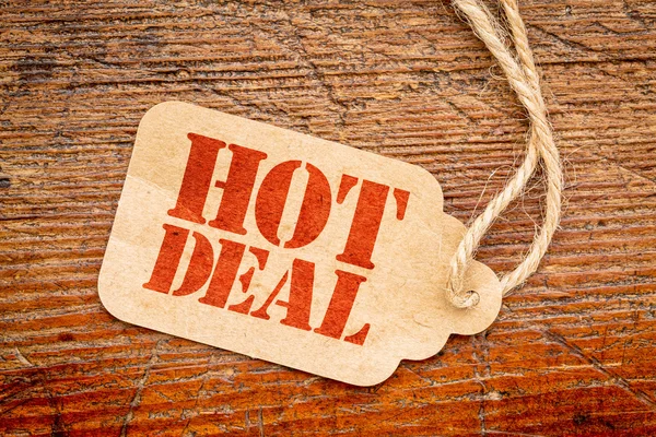 Hot deal sign  on a price tag
