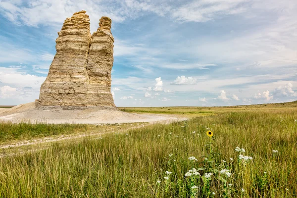 Castle Rock in Kansas prairie