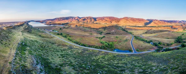 Aerial panorama of foothills at Fort Collins