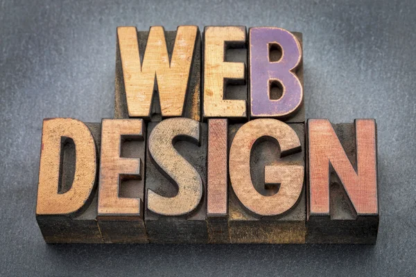 Web design banner in wood type