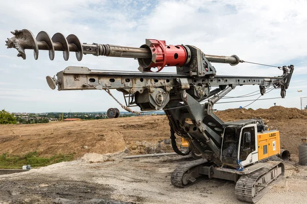 Large rotary drill on construction site