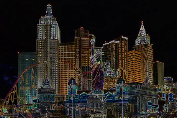 Las Vegas   New York -  New York  at  Night