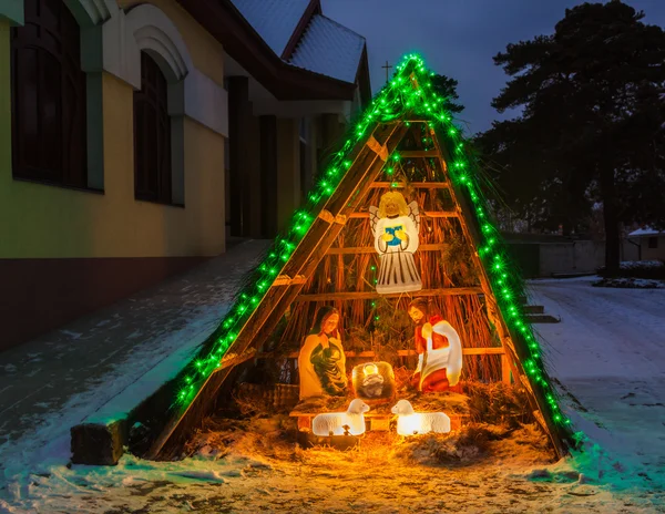 Nativity scene near a church parish