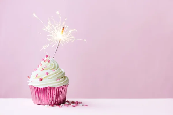 Celebration cupcake with sparkler