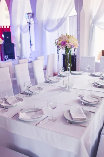 Tables decorated with flowers