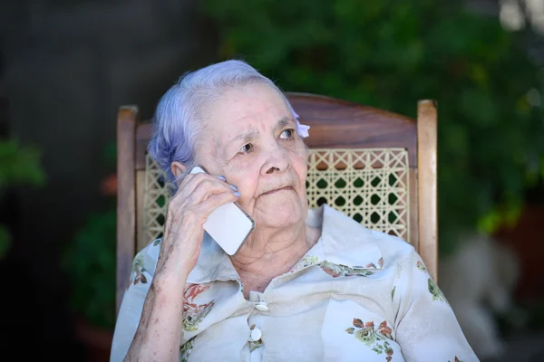 Grandma talking on phone