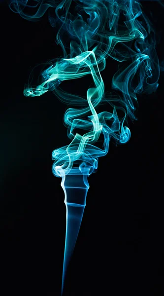 Blue and green smoke waves