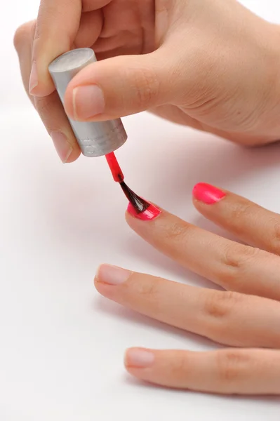 Painting nails with polish nail
