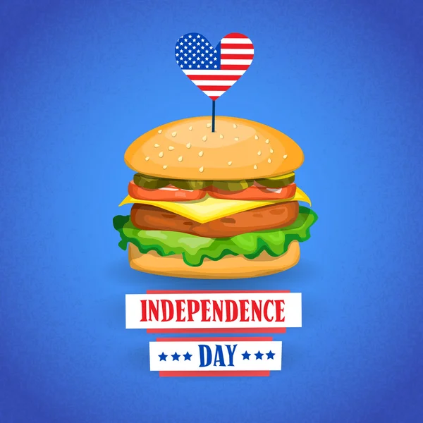 Independence Day United States American Holiday Burger With Flag