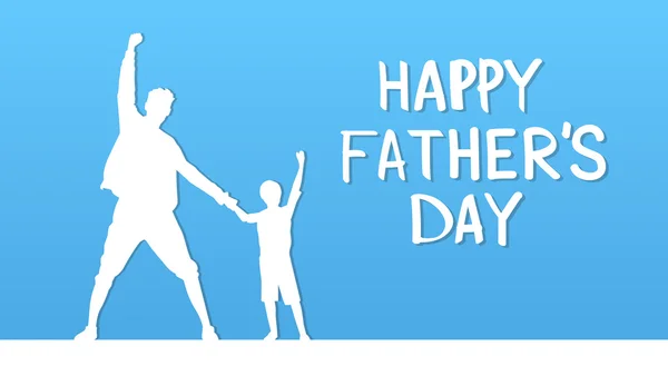 Father Day Holiday, Silhouette Son Dad Hold Hands Up