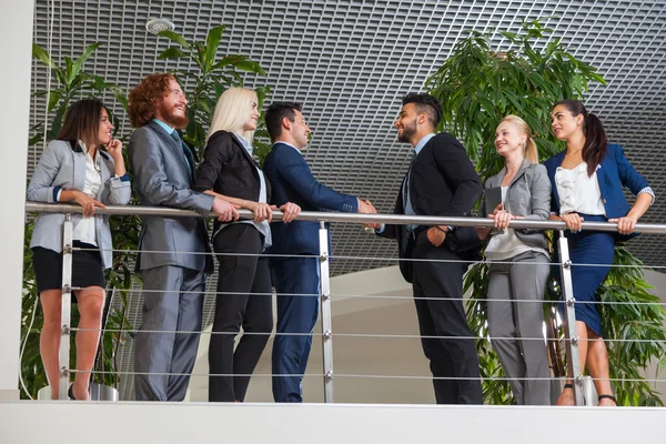Business People Group Boss Hand Shake Welcome Gesture In Modern Office, Businesspeople Team Handshake