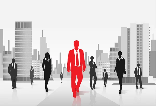 Red businessman silhouette,