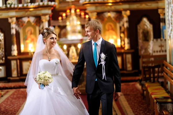 Bride and groom in the church