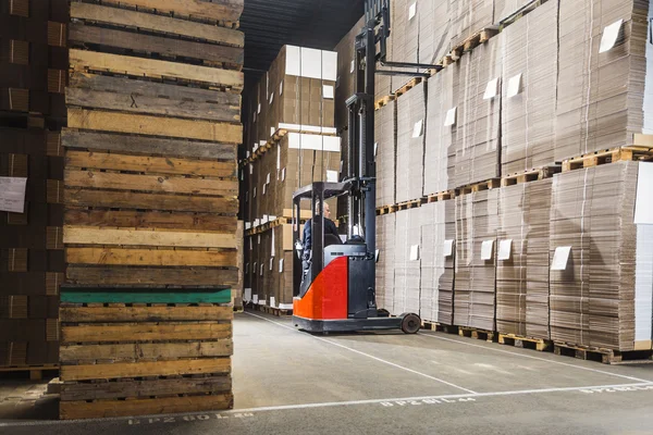 Forklift lifting a pallet