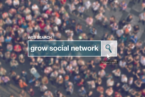 Grow social network - web search bar glossary term