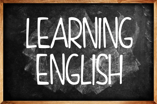 Learning English title on Language School Blackboard