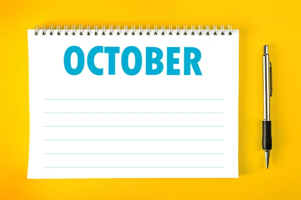 October Calendar Blank Page