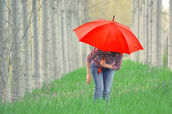 Woman with Red Umbrella