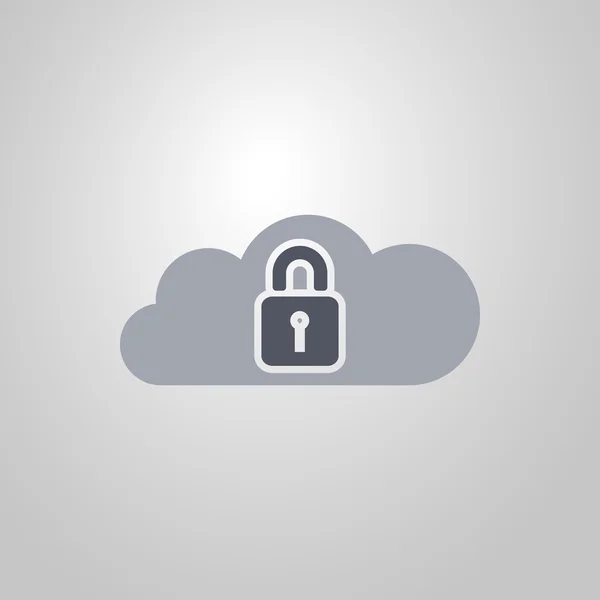 Cloud Computing Concept Design with Padlock Icon