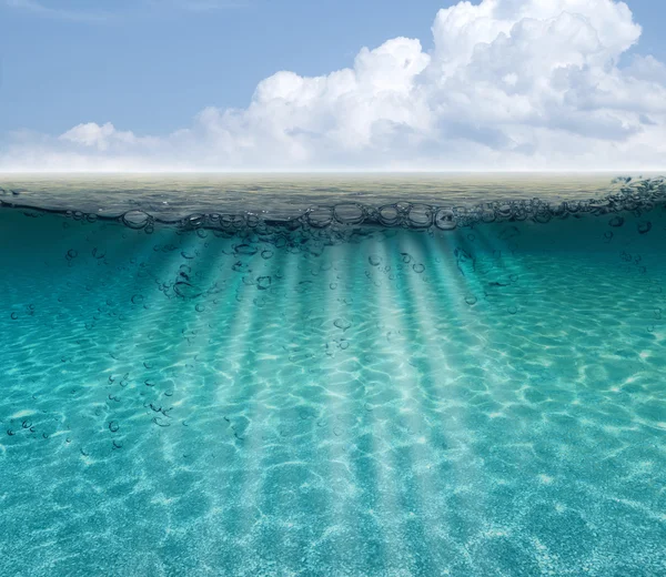 Underwater background with rays of light