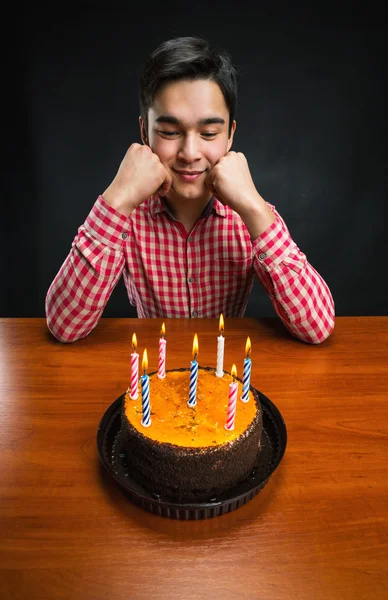 Man celebrating birthday