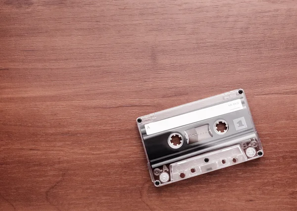 Audio cassette is lying on the table