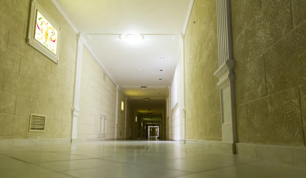 Long vintage corridor interior.