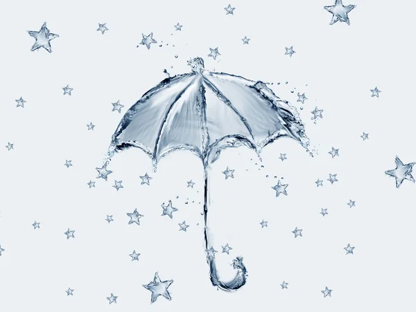 Blue Water Umbrella and Stars