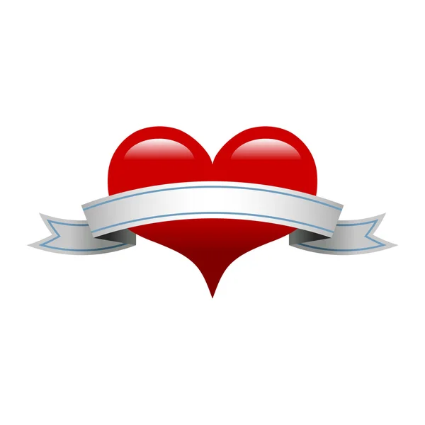 Heart banner vector illustration