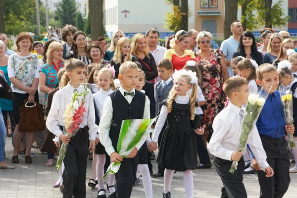 Children go first day of school